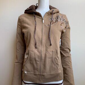 Billabong Brown Splatter print zipper hoodie